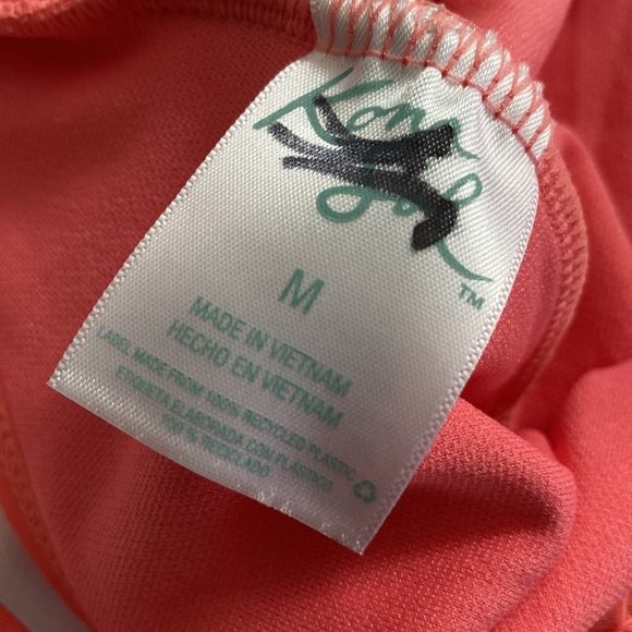 Kona Sol Coral Pink V-neck One Piece Swimsuit - Picture 8 of 9